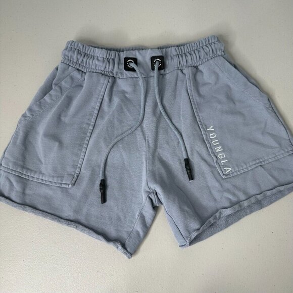 Young LA Shorts Gray Sweatshorts Pockets Bodybuilding Small - Picture 1 of 9